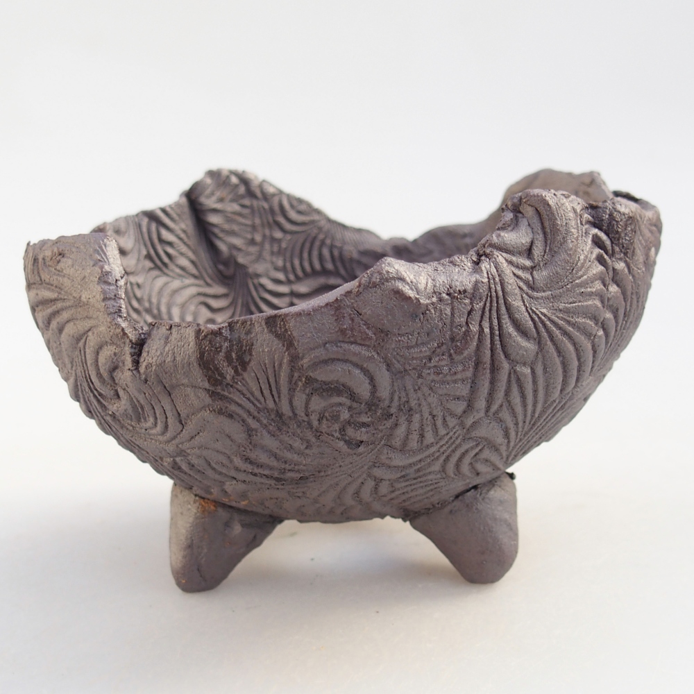 Keramische schelp 10 x 9 x 7 cm , metaalkleur