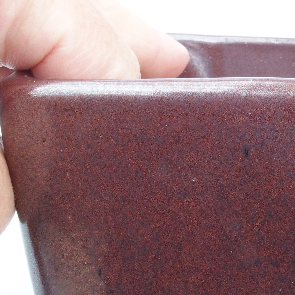 Bonsaischaal van keramiek 11 x 11 x 8,5 cm, bruin