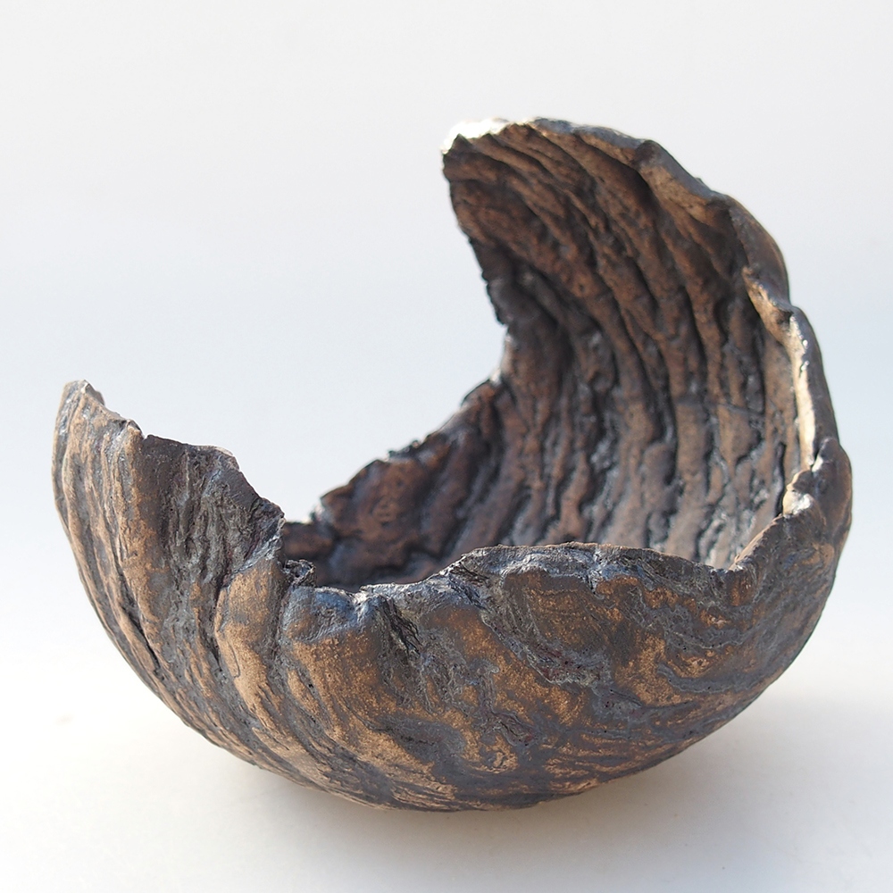 Keramisch Schelp 13 x 12,5 x 12,5 cm , kleur bruin