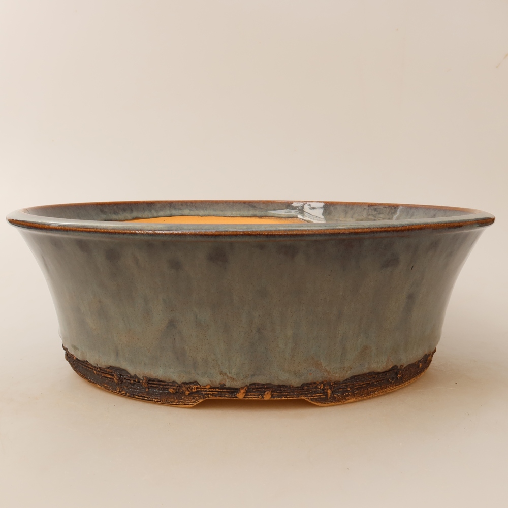 Keramische bonsaipot 27,5 x 27,5 x 8,5 cm, kleur grijs