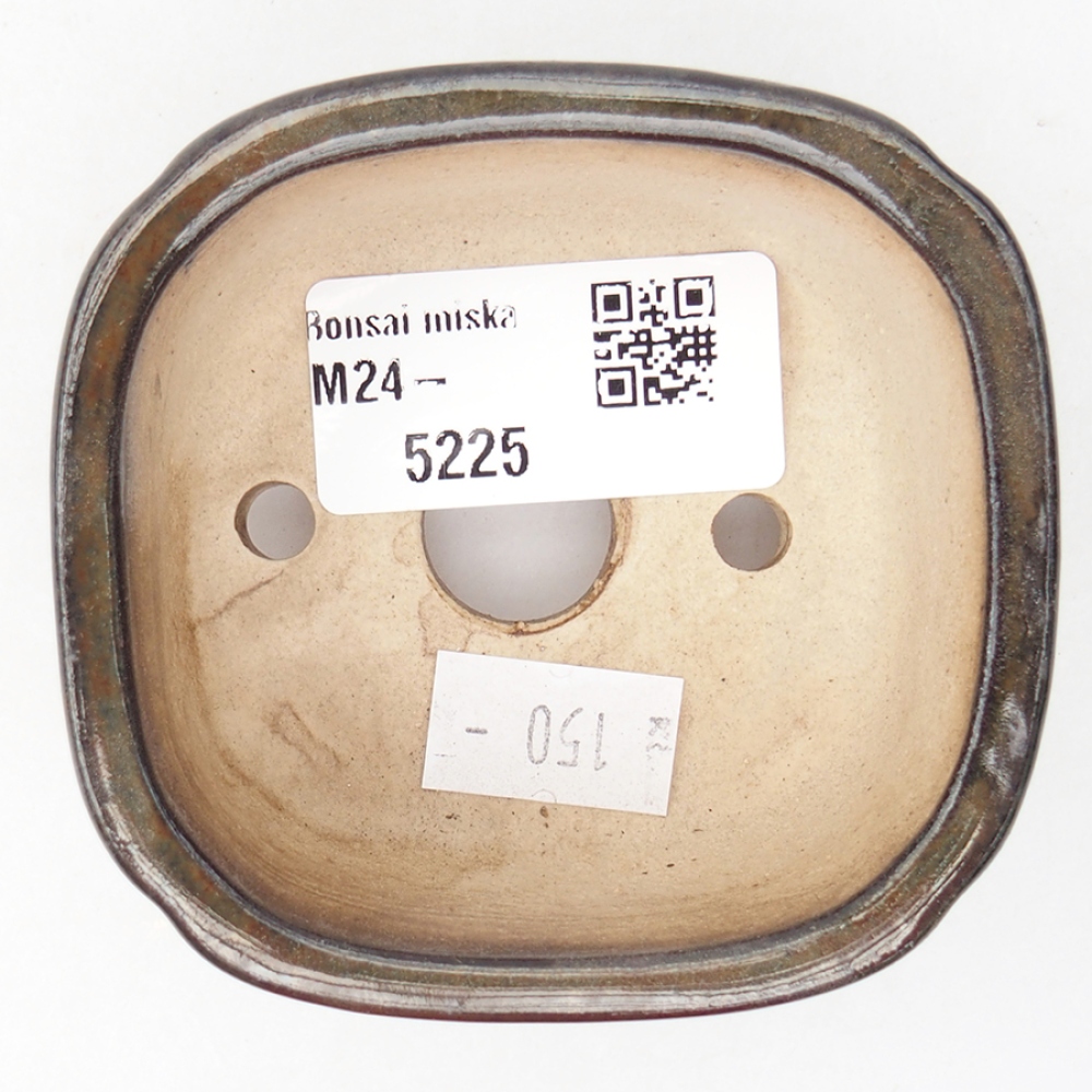 Bonsaischaal van keramiek 7,5 x 7 x 4 cm, kleur zwart