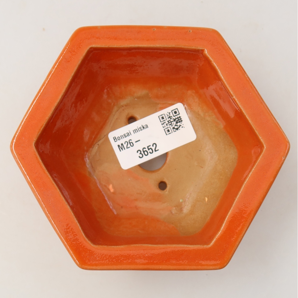 Bonsaischaal van keramiek 12 x 10,5 x 4,5 cm, oranje