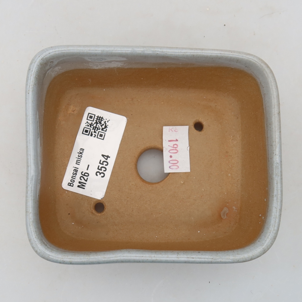 Bonsaischaal van keramiek 10,5 x 8,5 x 4 cm, grijs