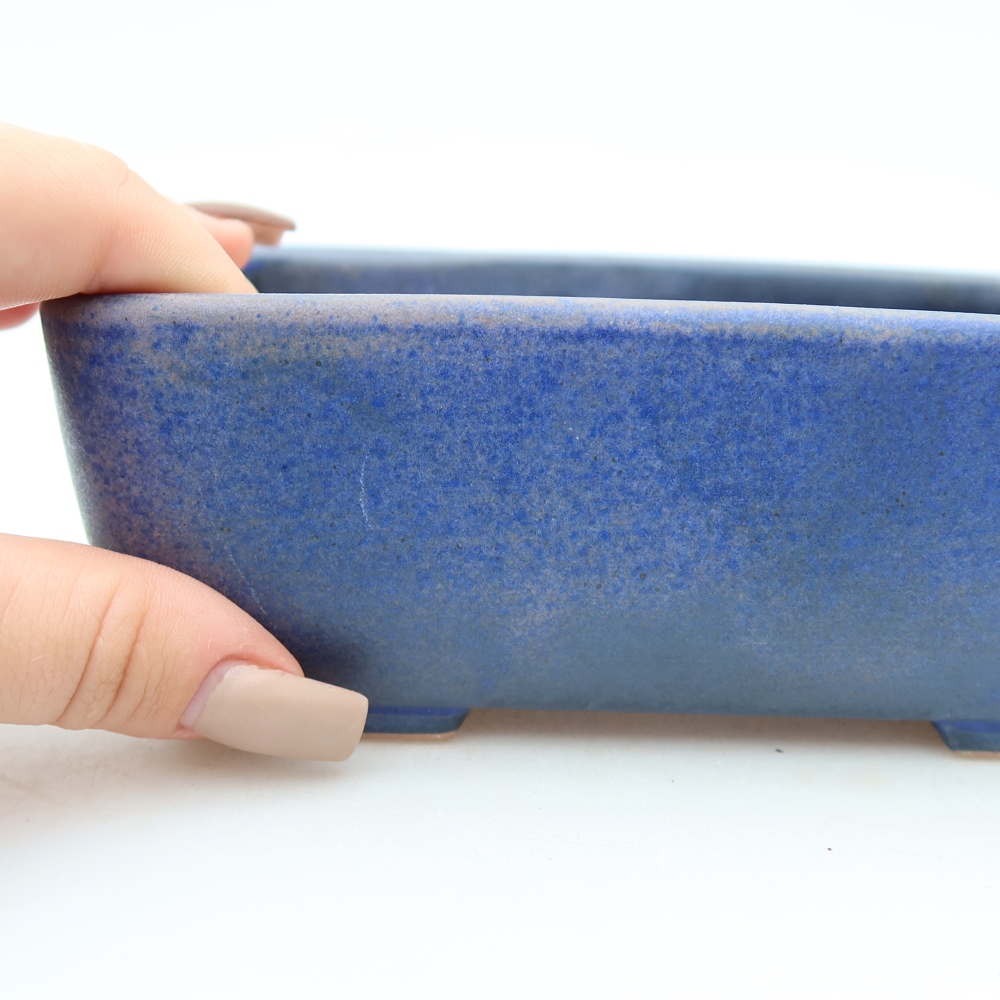 Keramische bonsaischaal 16 x 10,5 x 5,5 cm, kleur: blauw