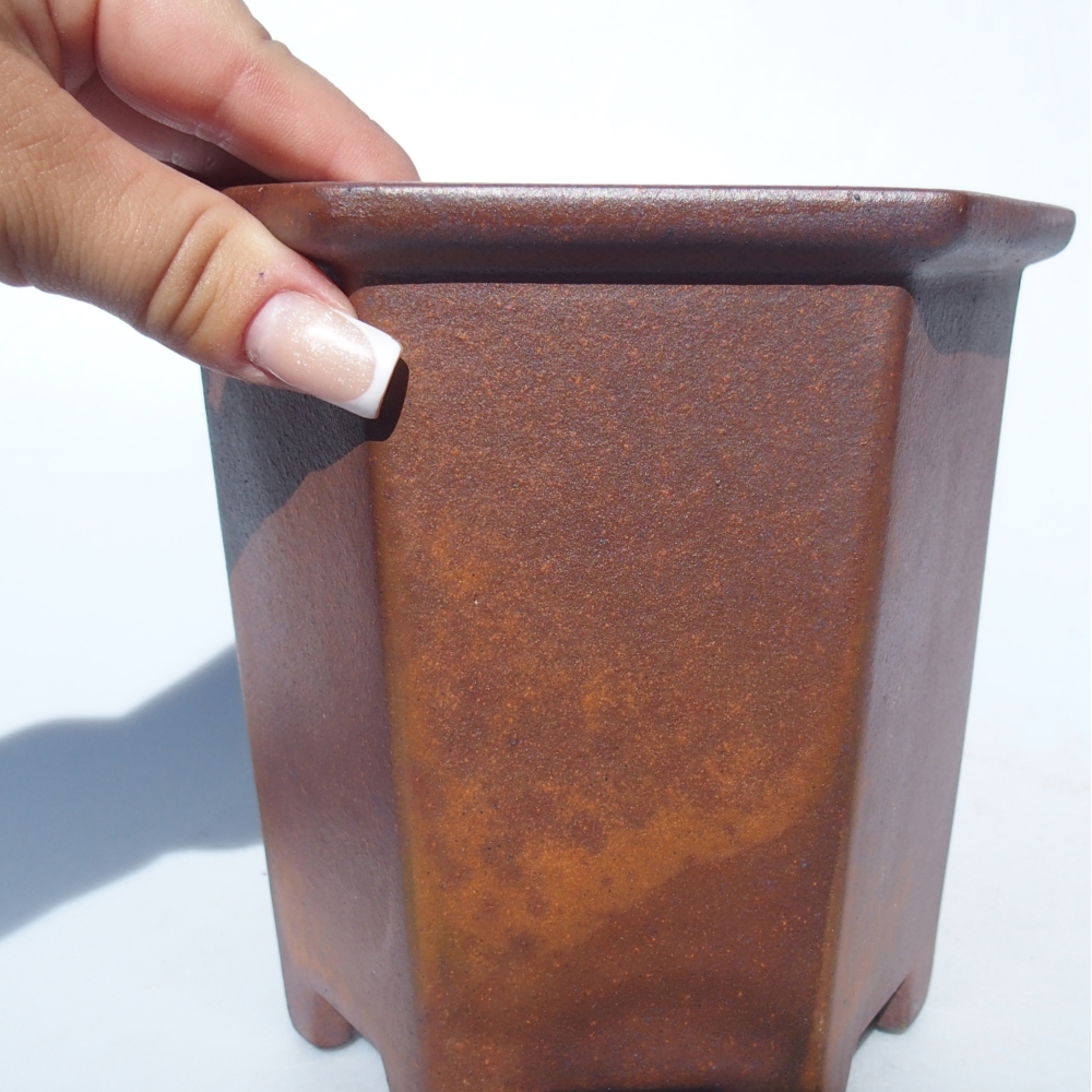 Kom 15,5 x 14 x 14,5 cm bruin