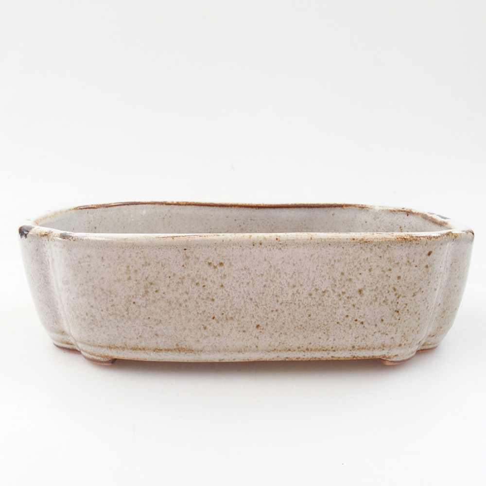 Bonsaischaal van keramiek 18 x 13 x 5 cm, wit