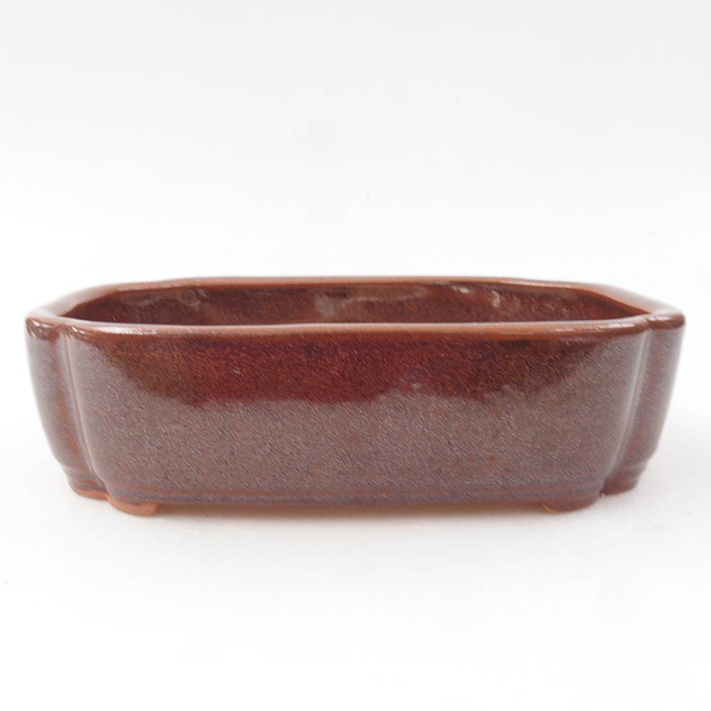 Bonsaischaal van keramiek 15 x 11,5 x 4,5 cm, bruin