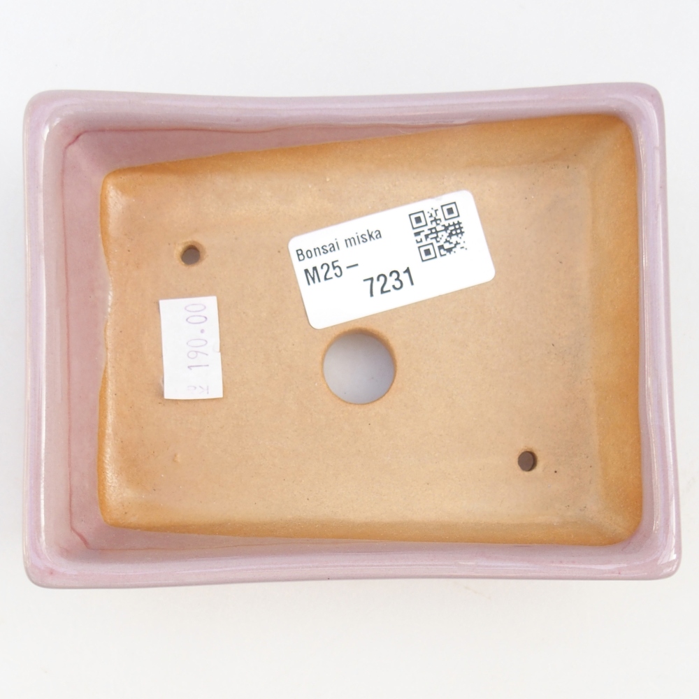 Bonsaischaal van keramiek 26 x 26 x 8 cm, kleur rood