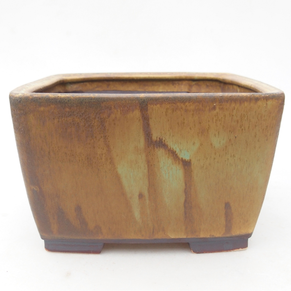 Bonsaischaal van keramiek 16 x 16 x 10 cm, groen