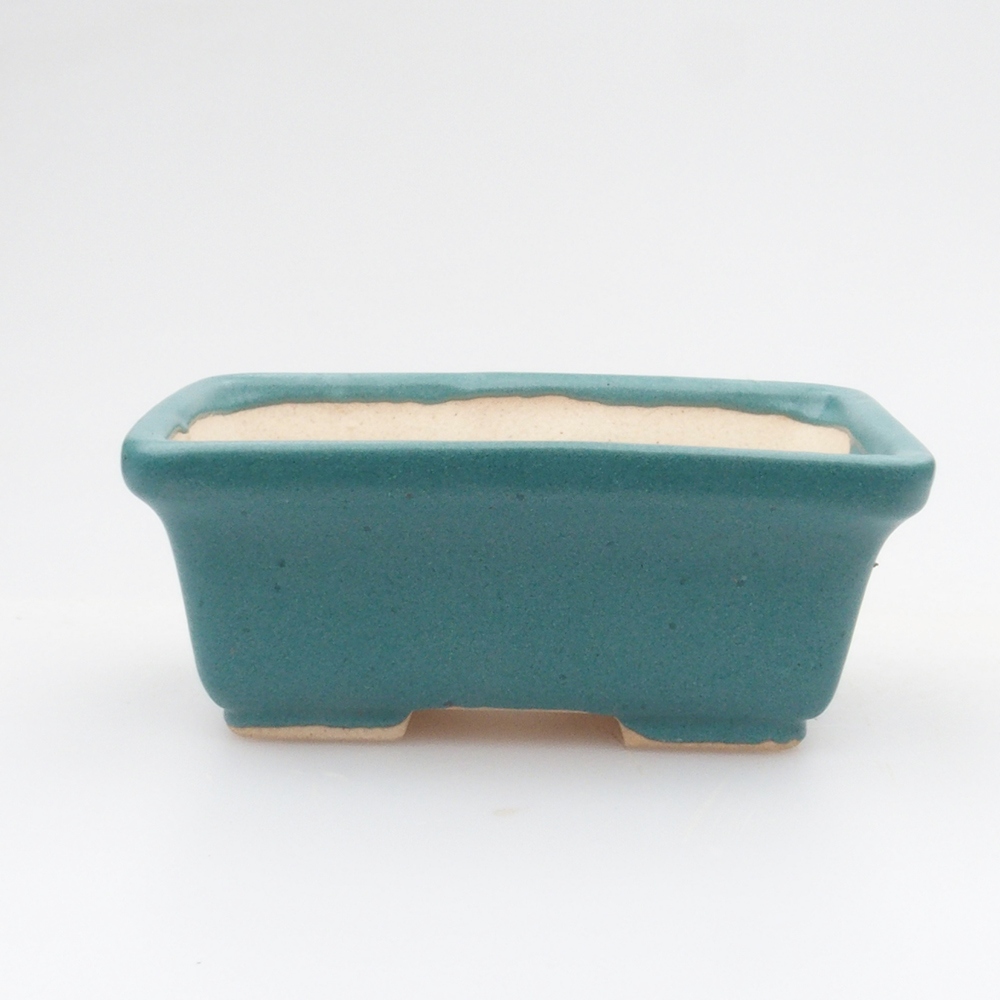 Bonsaischaal van keramiek 6,5 x 5,5 x 4 cm, kleur blauw