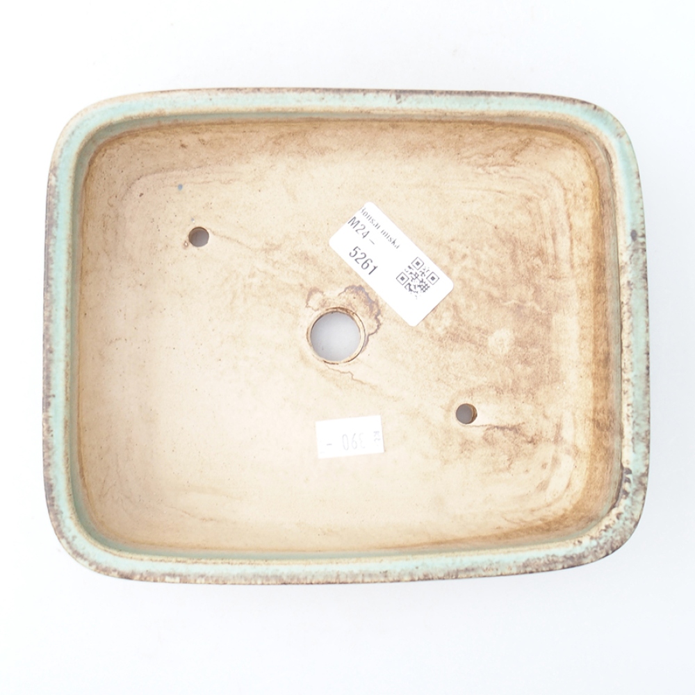 Bonsaischaal van keramiek 17,5 x 14 x 4,5 cm, groen