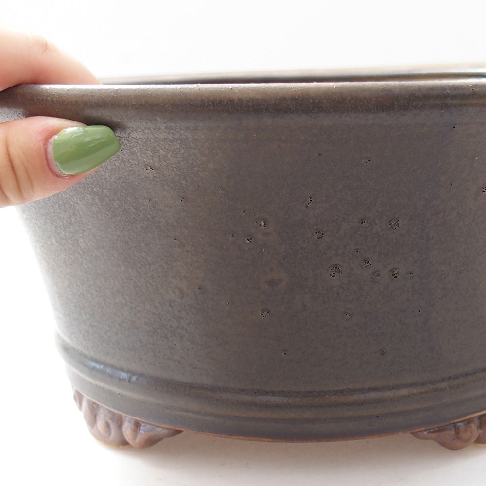 Bonsaischaal van keramiek 29 x 29 x 12 cm, bruin