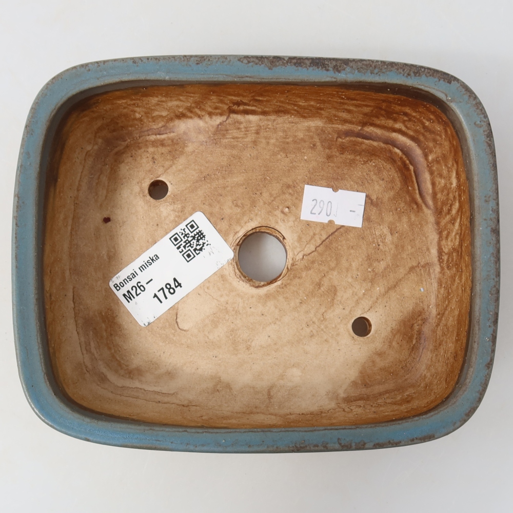 Keramische bonsaipot 14,5 x 11,5 x 4,5 cm, kleur: blauw