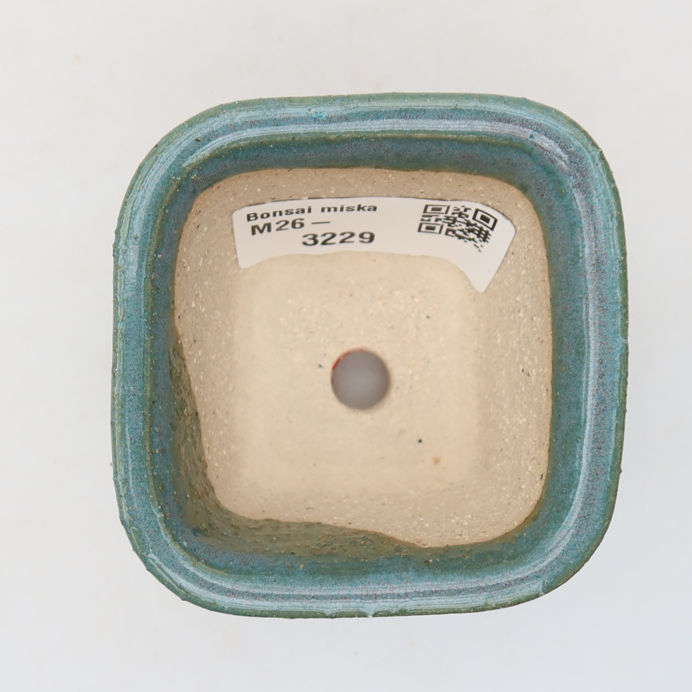 Bonsaischaal van keramiek 6,5 x 6,5 x 5 cm, kleur blauw