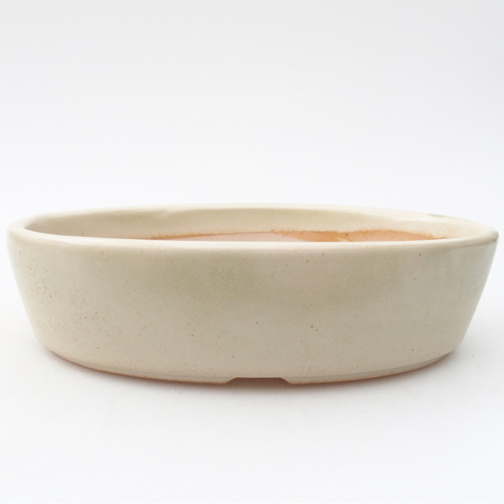 Bonsaischaal van keramiek 16,5 x 11,5 x 4,5 cm, kleur beige