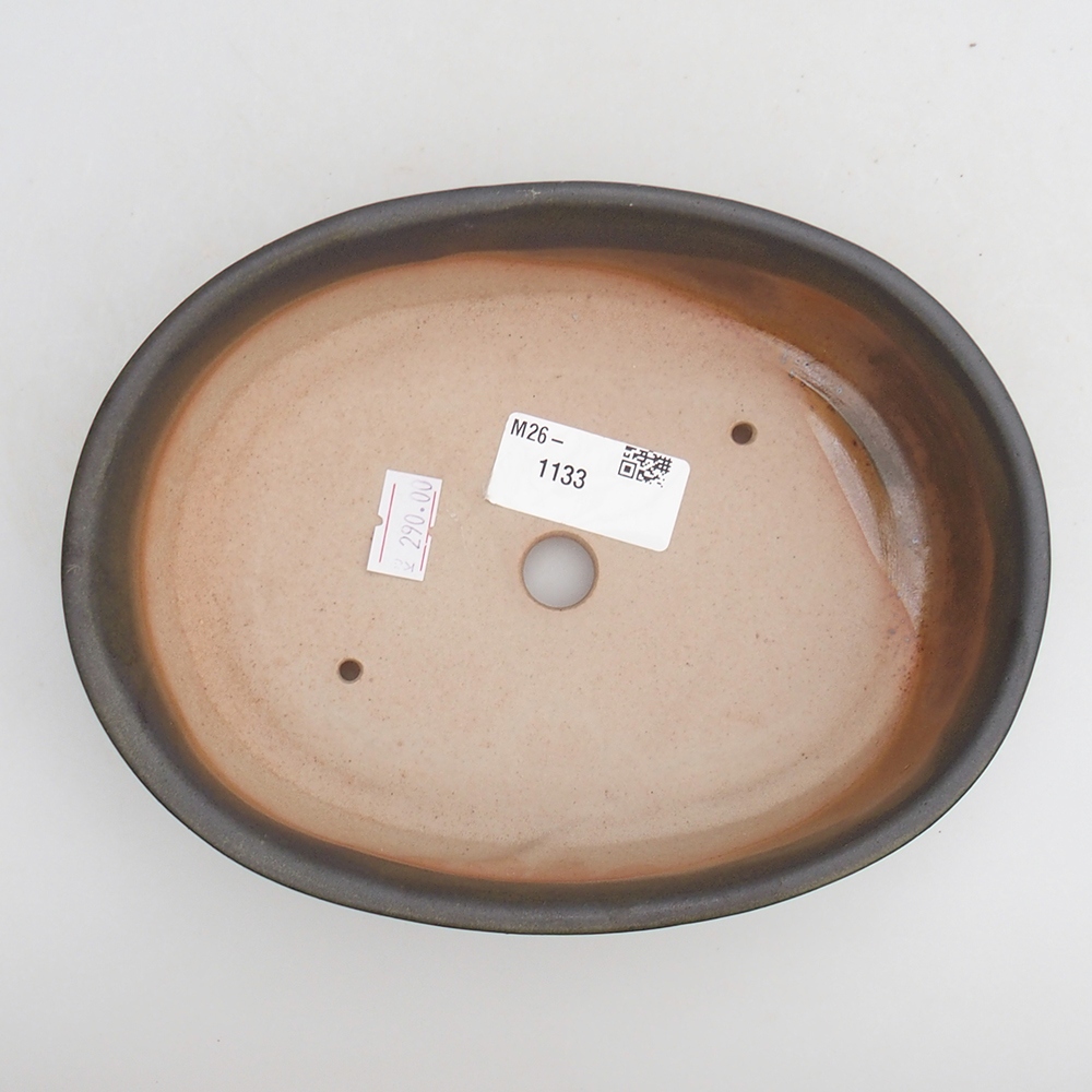 Bonsaischaal van keramiek 19 x 14 x 4,5 cm, groen