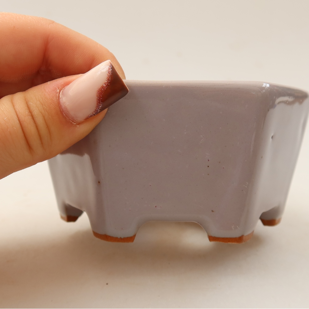 Keramische bonsaipot 10 x 9 x 5 cm, kleur paars