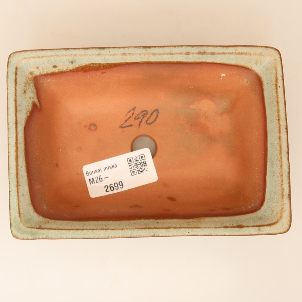 Keramische schaal  14,5 x 10 x 5 cm, kleur beige-groen