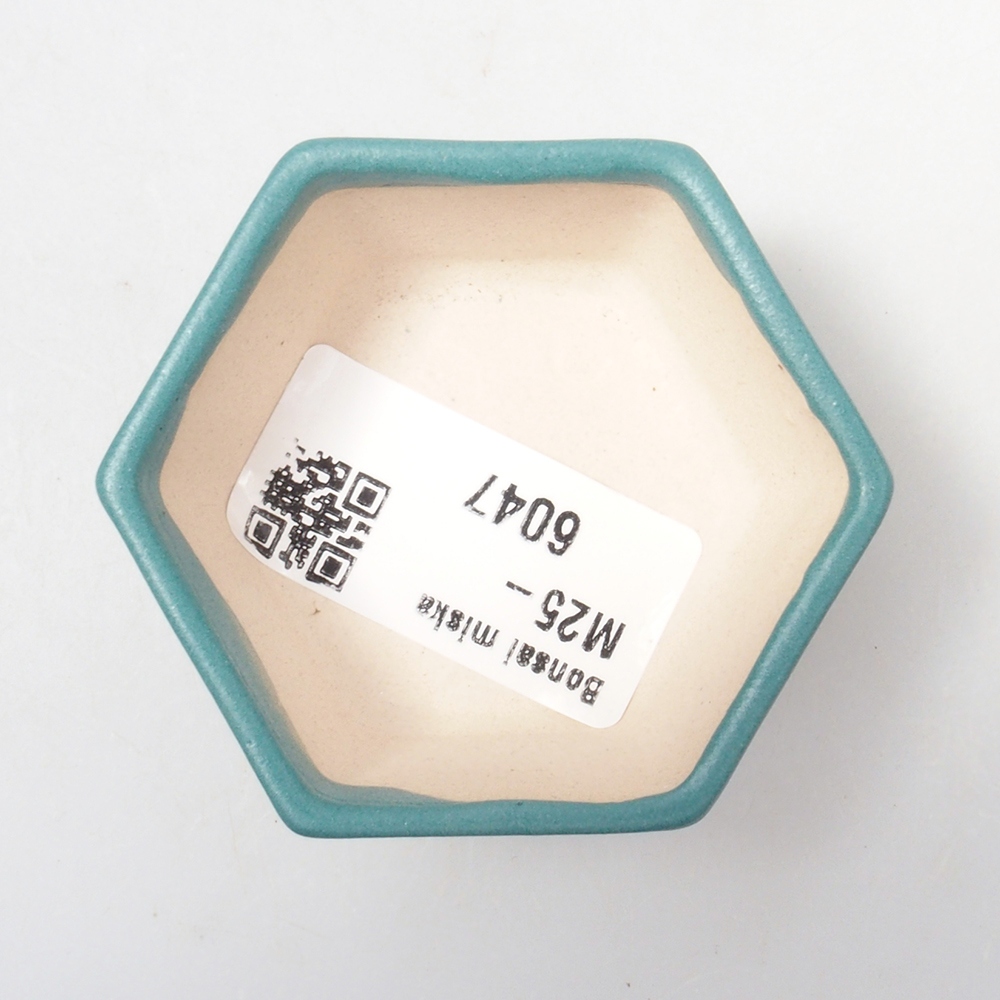 Bonsaischaal van keramiek 6,5 x 5,5 x 4 cm, kleur blauw