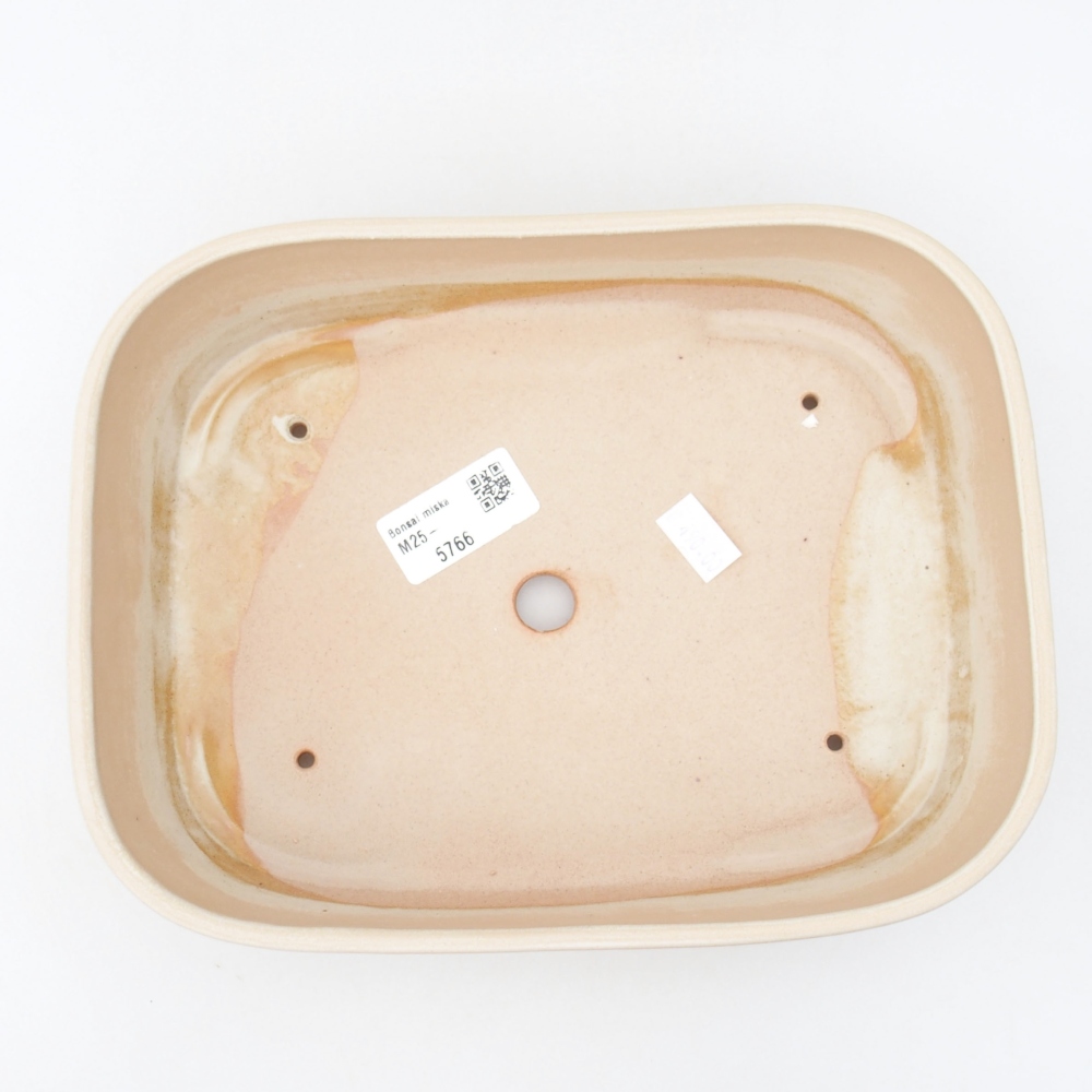 Bonsaischaal van keramiek 23 x 17,5 x 5,5 cm, kleur beige