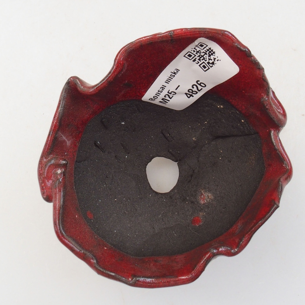 Keramische schaal 8,5 x 8 x 6 cm , kleur rood