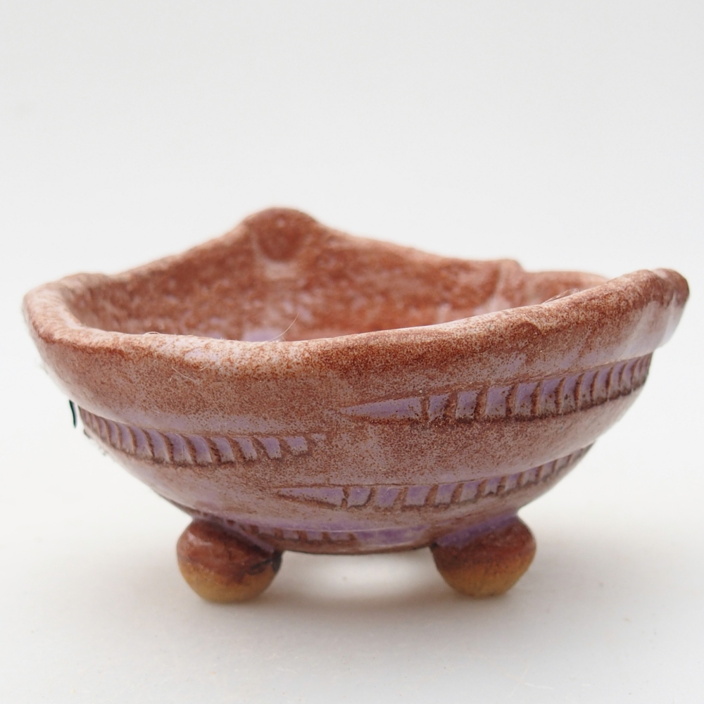 Keramische schaal 9 x 8,5 x 6,5 cm , kleur paars