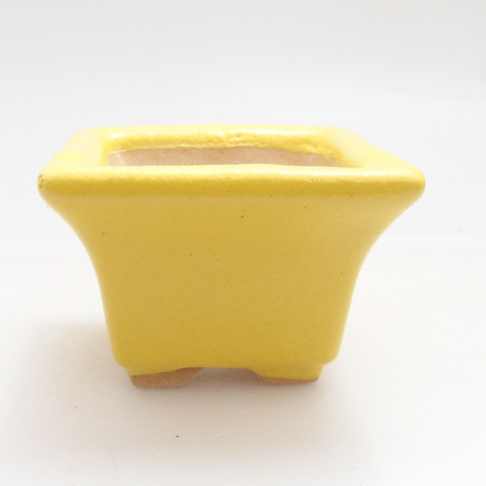 Bonsaischaal van keramiek 5 x 5 x 3,5 cm, geel