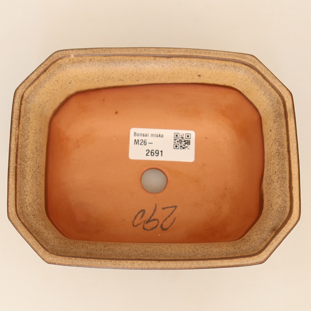 Keramische schaal  15 x 12 x 7 cm, kleur bruin