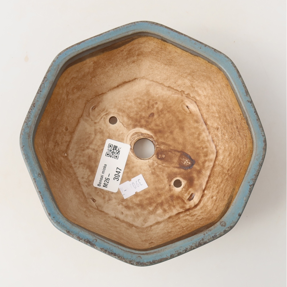 Keramische bonsaischaal 17 x 16 x 6,5 cm, kleur: blauw