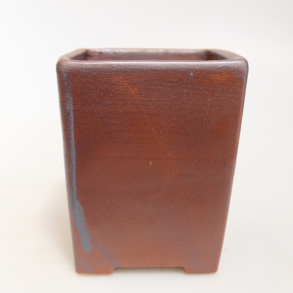 Keramische bonsaipot 7,5 x 7,5 x 9,5 cm, metaalachtige kleur