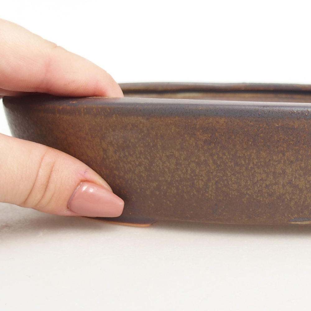 Bonsaischaal van keramiek 22 x 17 x 4 cm, bruin