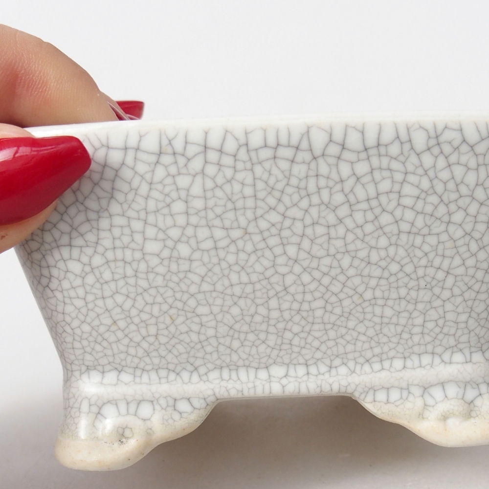 Bonsaischaal van keramiek 9,5 x 9,5 x 5 cm, raku kleur