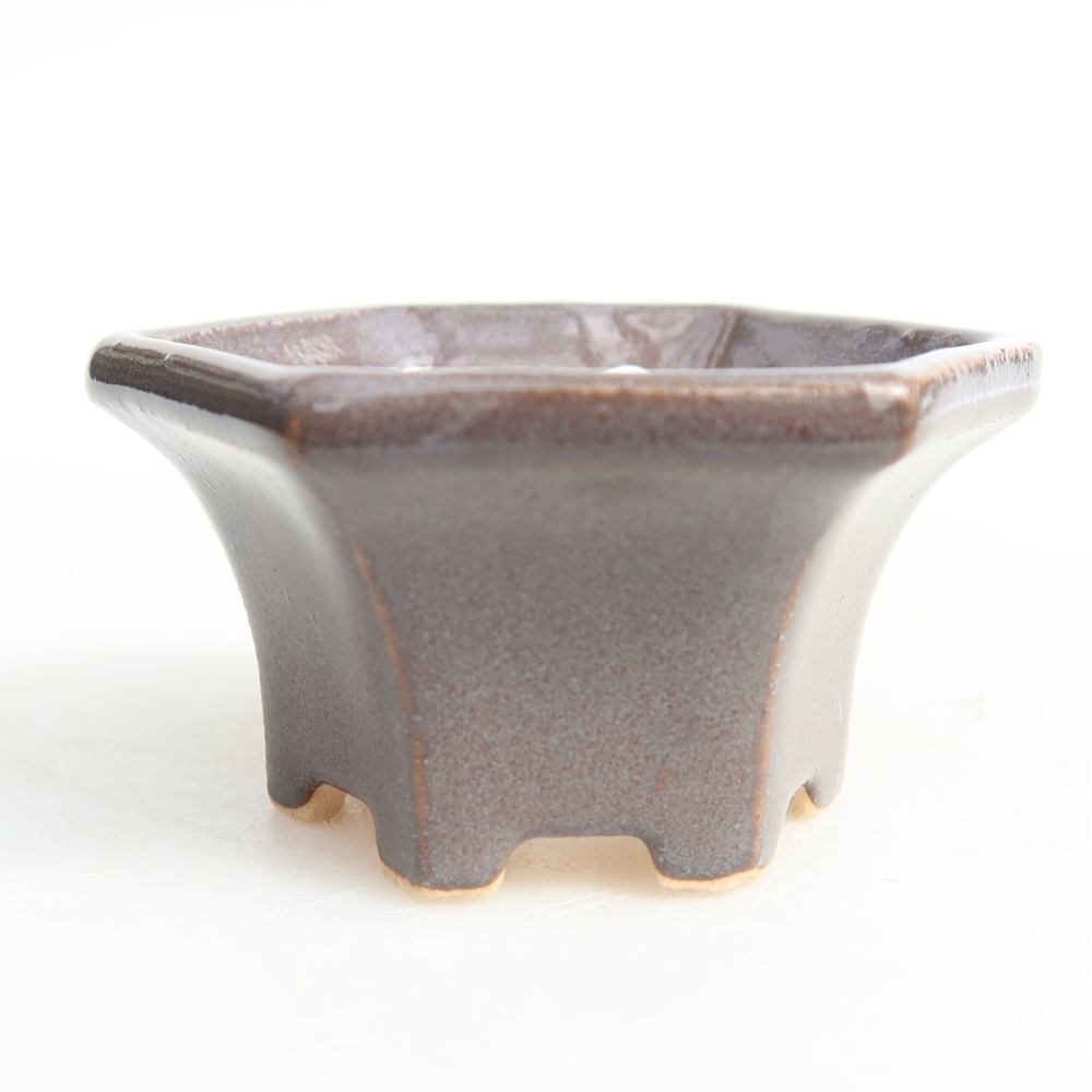 Keramische bonsaischaal, 5,5 x 5 x 3 cm, kleur: grijs
