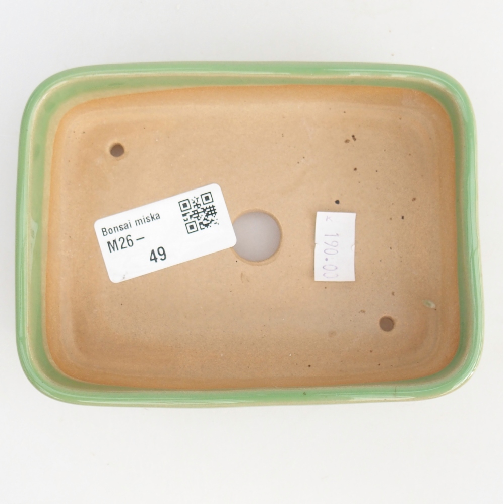 Bonsaischaal van keramiek 12,5 x 9,5 x 3,5 cm, groen