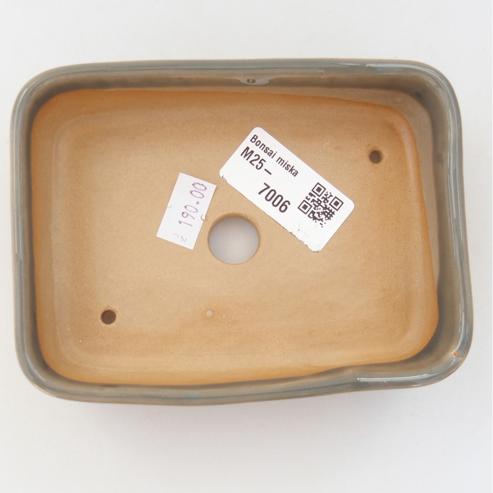 Bonsaischaal van keramiek 26 x 26 x 8 cm, kleur rood