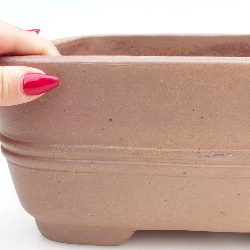 Bonsaischaal van keramiek 26 x 20,5 x 12 cm, bruin