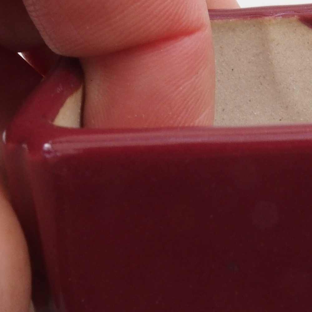 Mini bonsaischaal 4,5 x 4,5 x 3 cm, bordeauxrood