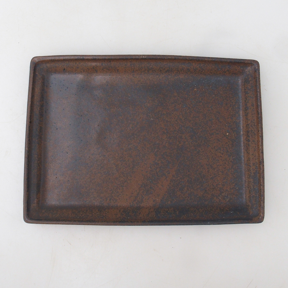 Bonsai schotel rechthoek 19,5 x 14 x 1,5 cm - bruin