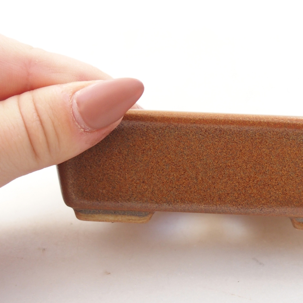 Bonsaischaal van keramiek 26 x 26 x 8 cm, kleur rood