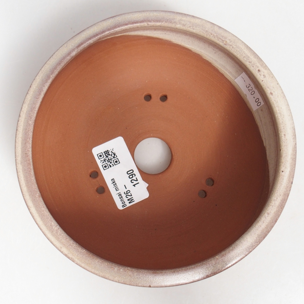 Bonsaischaal van keramiek 14,5 x 14,5 x 5,5 cm, kleur beige