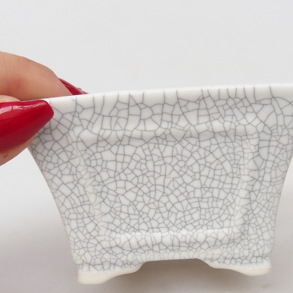 Bonsaischaal van keramiek 8,5 x 8,5 x 5 cm, raku kleur