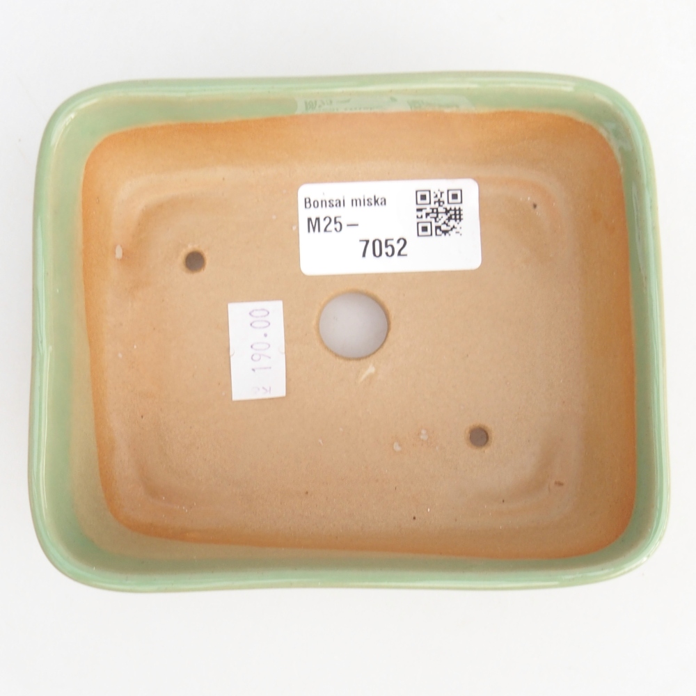 Bonsaischaal van keramiek 26 x 26 x 8 cm, kleur rood