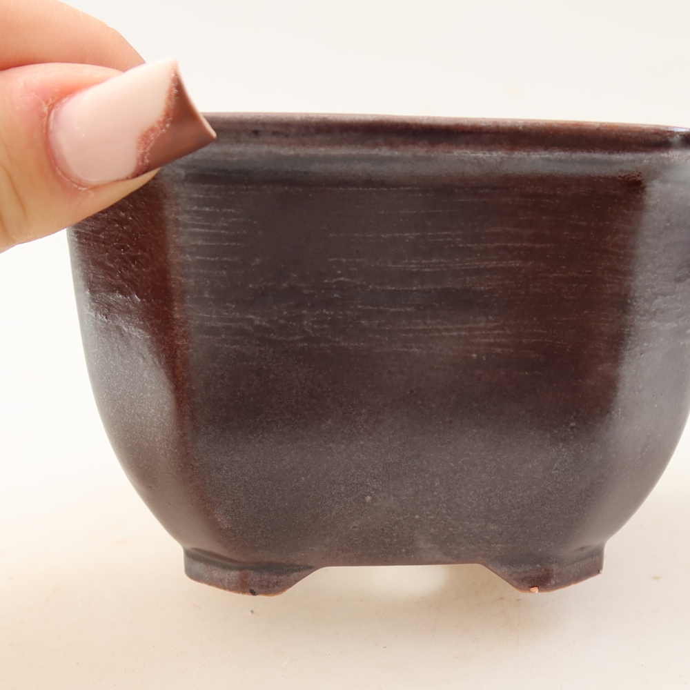 Keramische bonsaipot 10 x 10 x 6,5 cm, kleur bruin