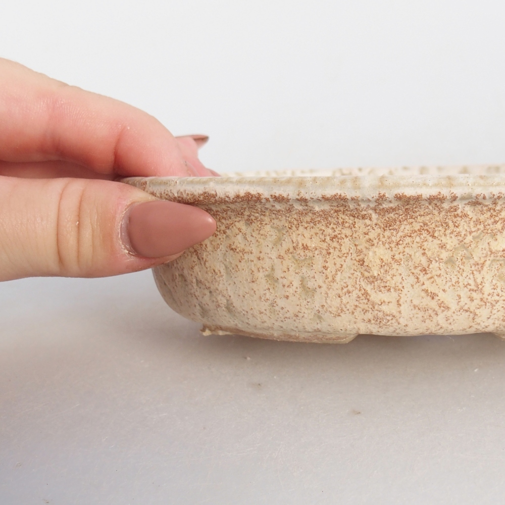 Bonsaischaal van keramiek 26 x 26 x 8 cm, kleur rood