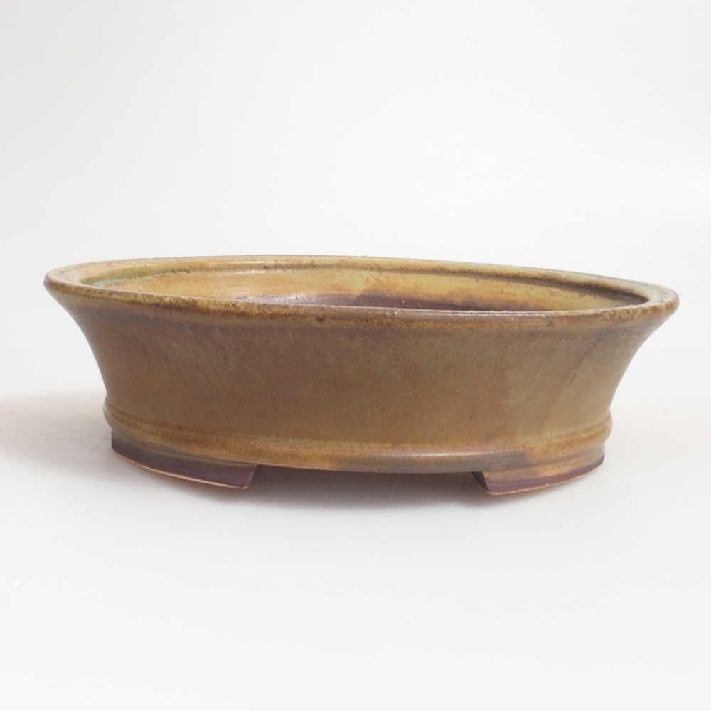 Bonsaischaal van keramiek 10 x 8,5 x 4 cm, bruin