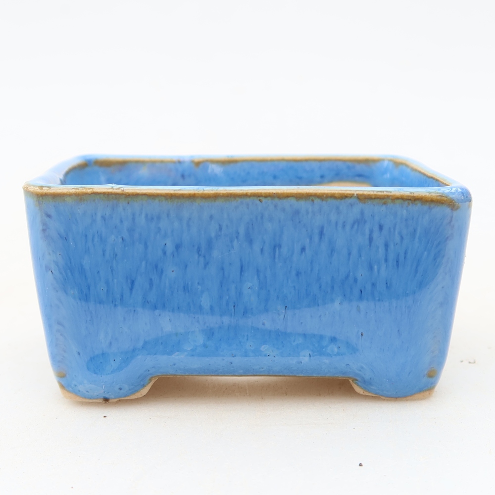 Keramische bonsaipot 6,5 x 5 x 3,5 cm, kleur: blauw