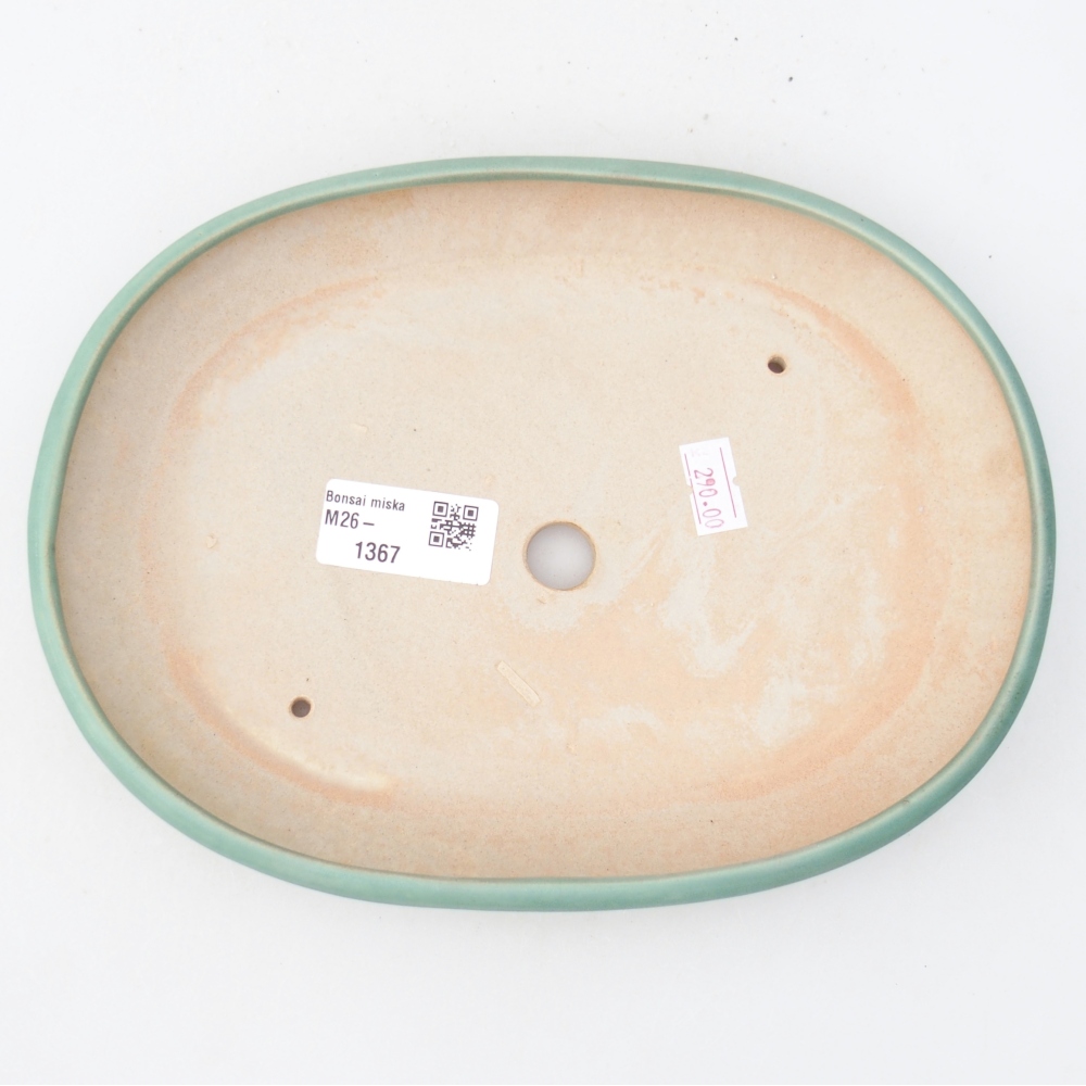 Bonsaischaal van keramiek 22,5 x 16,5 x 3 cm, groen