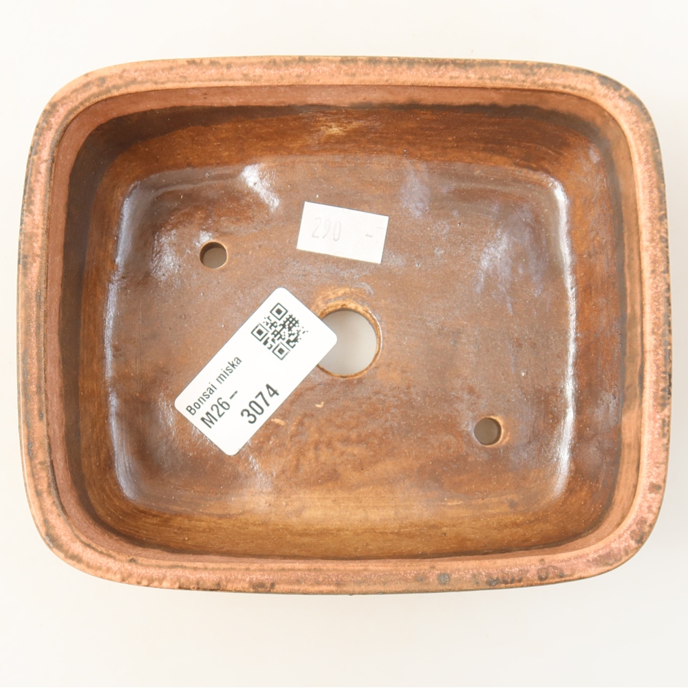 Bonsaischaal van keramiek 14 x 11,5 x 4,5 cm, roze