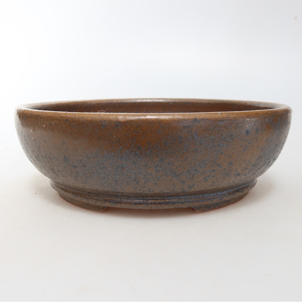 Bonsaischaal van keramiek 18 x 18 x 5,5 cm, bruin