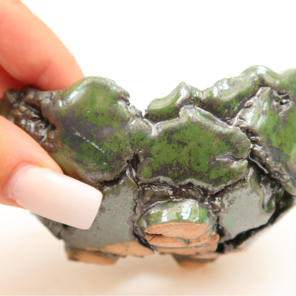 Keramische schaal  10 x 8,5 x 5 cm, kleur groen